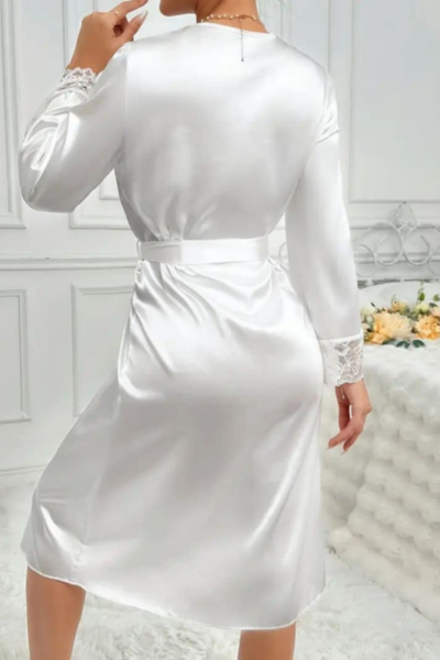 Satenski ogrtač beli 251267 - Слика 3