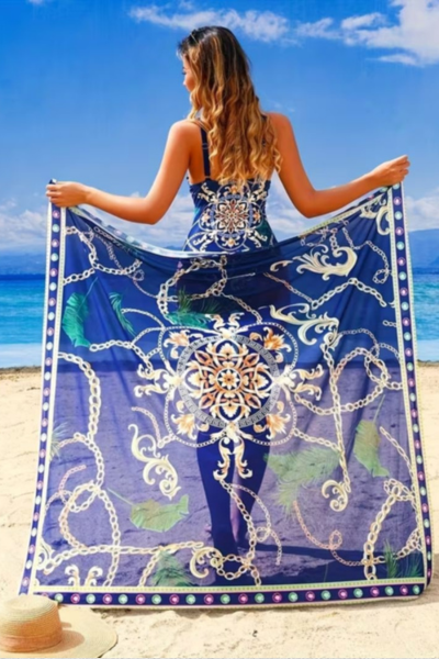 Kupaći jednodelni ženski sa maramom 261126 - Слика 2